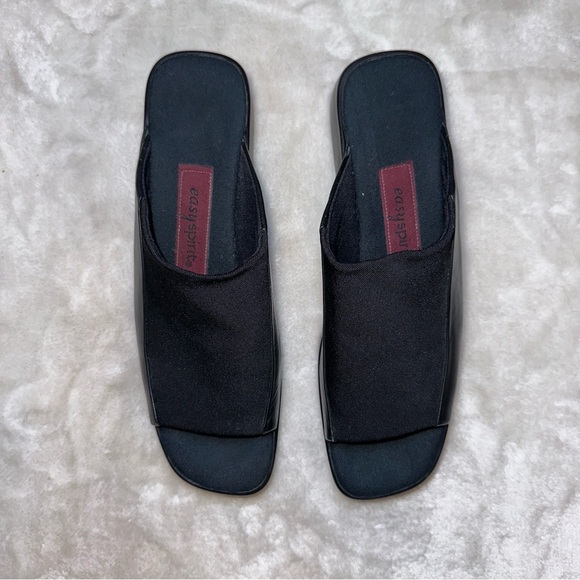 Easy Spirit Black 90s Platform Wedge Slides Size 8 - Picture 7 of 14